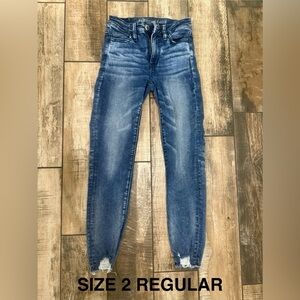 American Eagle Outfitters Distressed Blue Ankle Jeans